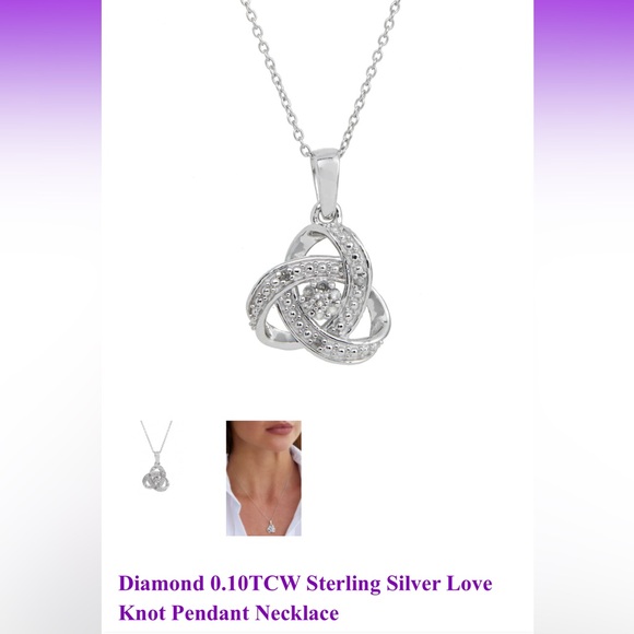 New Savvy Cie Silver Knot Pendant Necklace - Picture 2 of 10